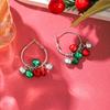 Aretes Navideños Coloridos de Aleación Transfronterizos Bombilla Campana Árbol de Navidad Aretes Hechos a Mano Aretes Navideños con Borla Joyería