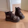 Botas Martin Estilo Británico para Niños Invierno Nuevas Cálidas de Algodón con Felpa Botas Cortas para Niñas Suela Suave Antideslizante Botas de Piel Elegantes