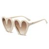 Gafas Divertidas Color Dopamina Amor Marco Grande Forma de Corazón Gafas de Sol Moda Europea y Americana Color Caramelo Forma Cóncava Gafas de Sol