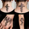 Pegatinas de Tatuaje Temporales Cruz de Frontera Cruz y Serpiente Dragón Herbales para Hombres y Mujeres Tatuajes Tradicionales en Brazos Duraderos Impermeables 7~15 Días