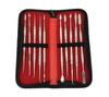Fabricante en stock herramienta de tallado de acero inoxidable cuidado dental mango de madera cuchillo de tallado herramienta de traje para molde de cera para dientes al por mayor