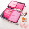 Conjunto de Sacos de Armazenamento para Viagem com Quatro Compartimentos, Seis Peças, Grande Capacidade, Organizador de Bagagem Portátil, Sacos de Embalagem, Bolsa de Armazenamento de Roupas de Mão