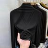 Camiseta Básica de Cuello Alto Color Café, Estilo Coreano Otoño e Invierno, Cuello Semi-Alto, Manga Larga, Corte Ajustado, Favorecedora, Ropa Interior Hot Girl, Camiseta, Cálida A7742