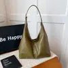 Bolsa Tote de Ombro/Axila Casual de Grande Capacidade para o Inverno 2025, Nova Moda, Cor Sólida, Textura Simples, para Mulheres
