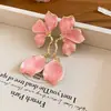 Brincos europeus e americanos transfronteiriços de pétala e folha com efeito de gota de óleo, estilo ins da moda, brincos elegantes e exagerados com um design único, brincos de nicho