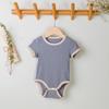 Ropa Nueva de Primavera y Otoño para Bebés, Ropa de Bebé, Mameluco de Manga Corta Anti-Rayas de Algodón Puro para Hombres y Mujeres