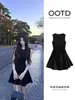 Vestido Negro sin Mangas, Vestido Chaleco para Mujer, Nuevo Estilo de Verano, Estilo Hepburn, Vestido Delgado Sexy que Ceñe la Cintura