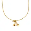 Pendiente Creativo de Acero Inoxidable Chapado en Oro de 18K con Temperamento Europeo y Americano, Diseño de Nicho, para Viajero, Pendientes de Cereza, Collar
