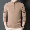 Suéter de Lana de Alta Gama para Hombre 350g 2024 100% Lana Pura Suéter de Cuello Redondo Jersey de Punto Rayado Camiseta Base 1