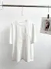 Camiseta de algodón puro con diseño de encaje calado y lazo, manga corta para mujer, nuevo estilo otoño 2026, corte holgado, top adelgazante