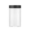 Yuzhuang En Stock Botella Transparente de PET de Boca Ancha con Tapa Negra de 300ml Tarro de Plástico Sellado de 500ml para Frutas Secas, Galletas y Suplementos Alimenticios