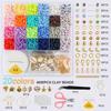 Venta caliente transfronteriza 20 colores arcilla polimérica suave cuentas corazón de amor Colgante de cuentas hilo elástico traje de joyería DIY