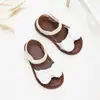 Sandalias de Verano para Niña con Lentejuelas, Moño, Velcro, Suela Suave, Estilo Princesa, para Salir a la Calle, Punta Abierta