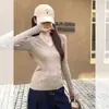Camiseta básica de punto puramente deseable con escote en V bajo y mangas acampanadas, prenda interior de manga larga para mujer para otoño e invierno, top suéter suave de ajuste ceñido
