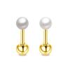 Versión coreana de pendientes de perlas simples, pendientes de acero inoxidable galvanizados, clavos de hueso de oreja, perlas de imitación, joyería para piercing corporal, venta al por mayor