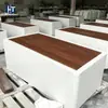 Bancos largos de UHPC para jardines, banco largo de descanso exterior para bordes de carretera, asientos de hormigón transparente hechos a medida