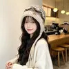 Chapéu de Tricô Casual Espesso Moda Outono e Inverno Chapéu de Lã Estilo Coreano Feminino Chapéu Quente para Proteção das Orelhas ao Ar Livre
