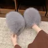 Pantuflas Peludas Esponjosas para Mujer, Moda Otoño e Invierno, Multicolor, Exportación, Talla Grande, Estilo Nuevo, Suela Plana, Punta Cerrada, Pantuflas Cálidas de Algodón