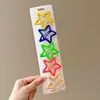 Pinza lateral fresca y dulce en forma de estrella, pinza para el cabello de alta gama estilo dopamina, accesorio para el cabello de pinza para flequillo exquisito y simple