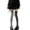 Calcetines JK de lunares y rayas, nicho de subcultura Y2K, calcetines hasta la rodilla góticos de moda para chicas calientes, calcetines adelgazantes para pantorrillas de mujer