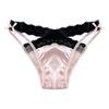 Abstinência Dopamina ~ Renda Sex Appeal Roupa Íntima Feminina Cruz Baixa Cintura Algodão Puro Virilha Cor Sólida Contraste Laço Tanga