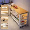Estante de almacenamiento para cocina, multifuncional, de pie, mesa multicapa, tabla de cortar, banco de trabajo, estante de almacenamiento para microondas y utensilios de cocina, armario lateral