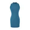 Vestido de Tirantes Estrechos Estilo Puro Deseo Sexy Sin Mangas Falda Bodycon Adelgazante Color Sólido Mini Falda de Chica Caliente Falda Base