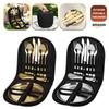 Faca Portátil, Garfo, Colher, Prato, Conjunto de Pinças para Bife, Bolsa de Louça para Piquenique Estilo Camping para Dois, Conjunto de Louça de Aço Inoxidável para Exterior