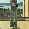 Jeans Americanos de Micro-bota para Mujer 2024 Nuevo Verano Retro Cintura Alta Adelgazantes Estilo Spice Girl Forma de Pera Pantalones de Herradura