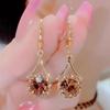 Pendientes retro de alta calidad con hebilla de cristal de caramelo, estilo francés, ligeros, de lujo, combinables, con diseño de nicho para mujer, nueva moda
