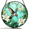 Colgante de Cristal de Color Flor de Colibrí Adorno de Vidrio para el Hogar Decoración de Ventana Atrapasoles para el Jardín
