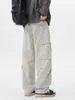 Ropa de Hombre Feng She / Primavera y Otoño Nuevo Retro Americano Pantalones de Trabajo de Hoja Curva para Hombre Modernos Holgados Pierna Recta Pierna Ancha Pantalones Casuales