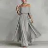 Vestido Largo Elegante de Verano 2026 Moda Femenina Europea y Americana Nuevo Vestido con Diseño Strapless Hombros Descubiertos