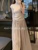 Internet Celebridade Idade-redutor Yujie Luz Maduro Sal High-end Estilo Pequeno Estilo Perfumado Casual Calças de Perna Larga Terno Profissional de Duas Peças Verão Feminino