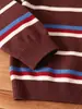 Ropa para Niños 2026 Otoño Nuevo Estilo Coreano Rayas Bloque de Color Suéter de Punto para Niños Suéter Infantil de Cuello POLO Conjunto de Dos Piezas
