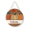 Bestseller transfronterizo decoración colgante de madera de otoño HelloPumpkin letrero de puerta de calabaza decoración de otoño para el hogar colgador de puerta