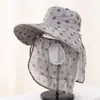 Chapéu de Sol de Aba Larga Feminino de Verão com Máscara Facial Integrada e Proteção para o Pescoço, Chapéu Respirável para Colher Chá, Chapéu Cachecol de Sol para Trabalhar nos Campos