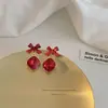 Pendientes de Plata de Ley 925 con Cierre de Mariposa, Diseño Coreano de Moda, Nuevos Pendientes Rojos de Moda, Tachuelas del Año Zodiacal