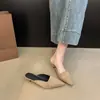 Zapatos Mule Puntiagudos Chuyuji para Mujer 2026 Nuevo Estilo Simple Europeo y Americano Moda Tacón Alto Punta Cerrada Medias Zapatillas para Uso en Exteriores