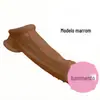 Triplo Bondage Manga de Cristal Pênis Falso Manga Masculina Manga de Dentes de Lobo Manga de Simulação Estendida Robusta Produtos Sexuais Eróticos para Adultos