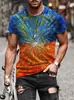 Camiseta Casual Esportiva com Estampa Digital 3D Tie-Dye Abstrato, Gola Redonda, Manga Curta - Top Bestseller da Amazon