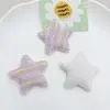 Venta Caliente Tela de Hilo de Color Caramelo de un Solo Lado, Parche de Estrella de 5 cm, Materiales de Decoración para Pasador de Pelo Infantil, Accesorios para el Cabello, Venta al por Mayor
