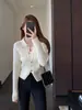 En el armario 2000+ estilo dinero antiguo cuello POLO tejido de punto trenzado cárdigan chaqueta corta para mujer 26 Otoño/Invierno Nuevo H092218
