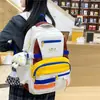Mochila Casual de Cor Contrastante Estilo Harajuku Mochila Feminina Engraçada de Menina Fantasma Mochila Retrô Americana Estudante do Ensino Médio Bolsa Escolar