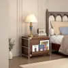 Mesita de noche Estilo Bauhaus Estante de almacenamiento Madera maciza Gabinete de almacenamiento multicapa Estante para discos y revistas de lado de sofá