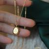 Collar de Acero de Titanio Chapado en Oro de 18K con Letra You Are Adorable Redondo Geométrico de Marca Cadena Clavicular Lujo Accesible Estilo Normcore
