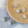 Aleación Plata de Tíbet Seis Caracteres Lema Prisma Hexagonal Cuentas de Barril Cuentas Separadoras Accesorios de Plata Antigua Seis Caracteres Mantra Accesorios para Pulsera DIY