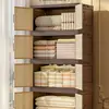 Armario de Almacenamiento Estilo Medieval, Caja de Almacenamiento Plegable sin Instalación, Armario para Ropa de Dormitorio Doméstico, Caja Organizadora de Gran Capacidad, Armario para Snacks