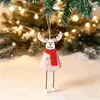 Decoraciones navideñas creativas: colgantes de peluche de reno de madera, accesorios para árbol de Navidad, adornos colgantes para la decoración de la escena del hogar