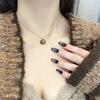 Collar de Cordón de Cuero con Piedra Ojo de Tigre para Primavera y Verano para Mujer, Cadena Larga Elegante para Suéter, Cadena Sencilla y Moderna para Clavícula